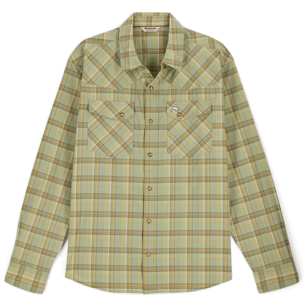Simms Men's Brackett Long Sleeve Shirt Pale Pine Image 01