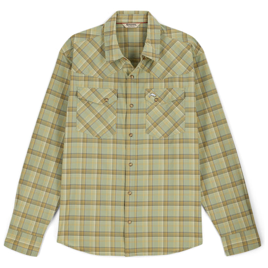 Simms Men's Brackett Long Sleeve Shirt Pale Pine Image 01