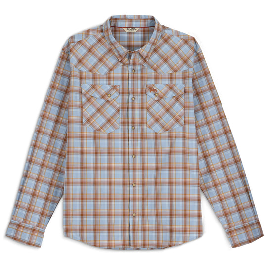 Simms Men's Brackett Long Sleeve Shirt Steel Blue Image 01