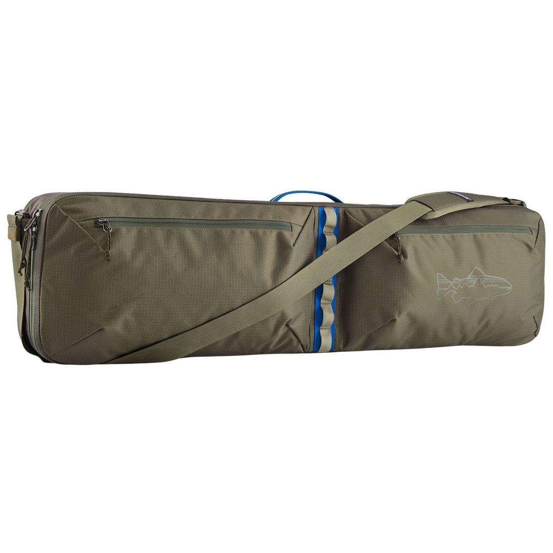 Patagonia Black Hole Rod Case Basin Green with Fitz Trout