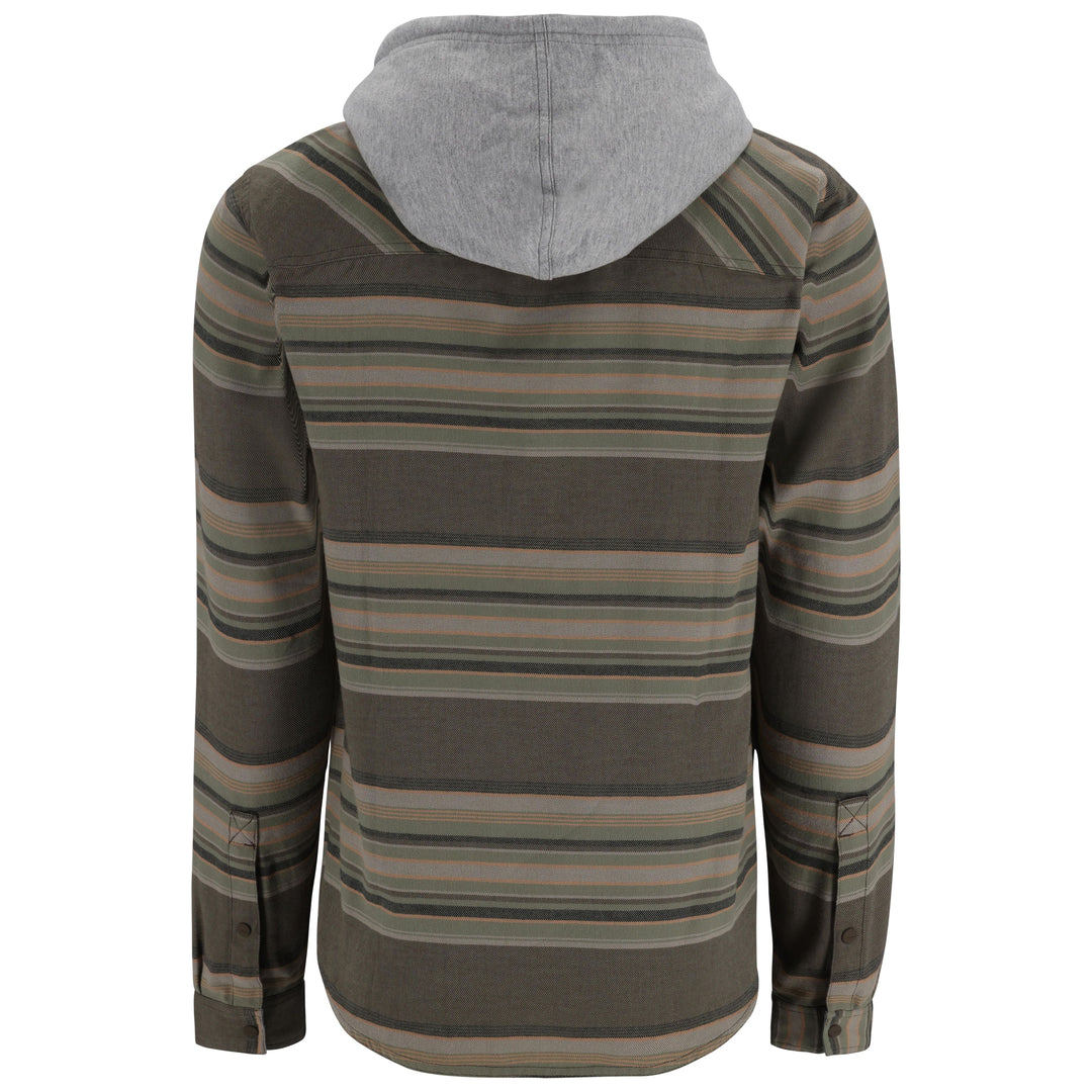 Simms Men's Santee Flannel Hoody Hickory / Dolomite Blanket Stripe Image 02