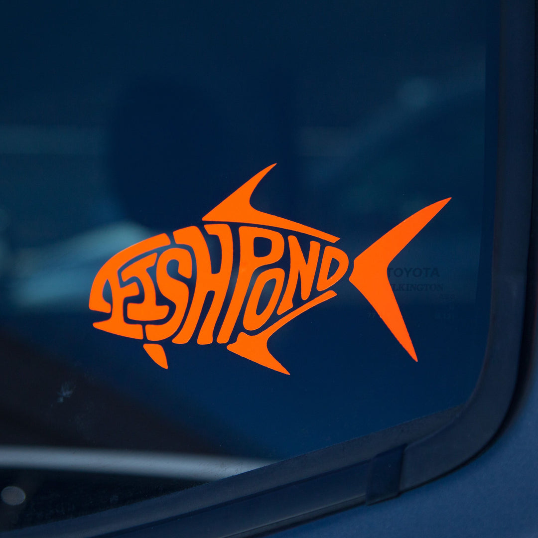 Fishpond Permit Thermal Die Cut Sticker Orange Image 03