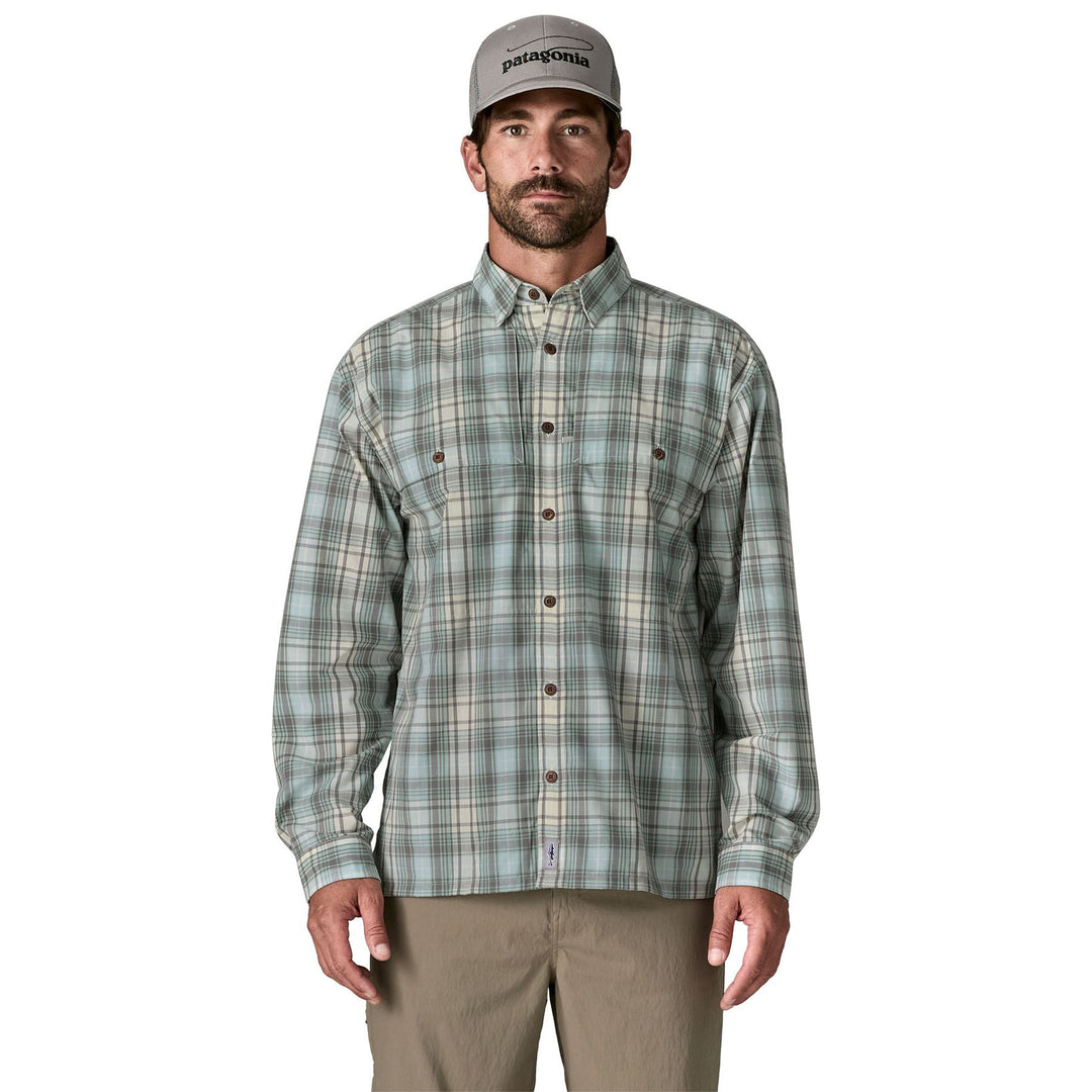 Patagonia Men's Long-Sleeved Island Hopper Shirt Longshore: Dyno White