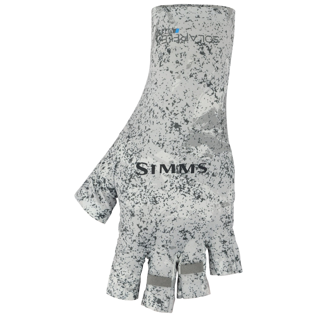 Simms SolarFlex Half-Finger SunGlove Back Eddy White Image 01