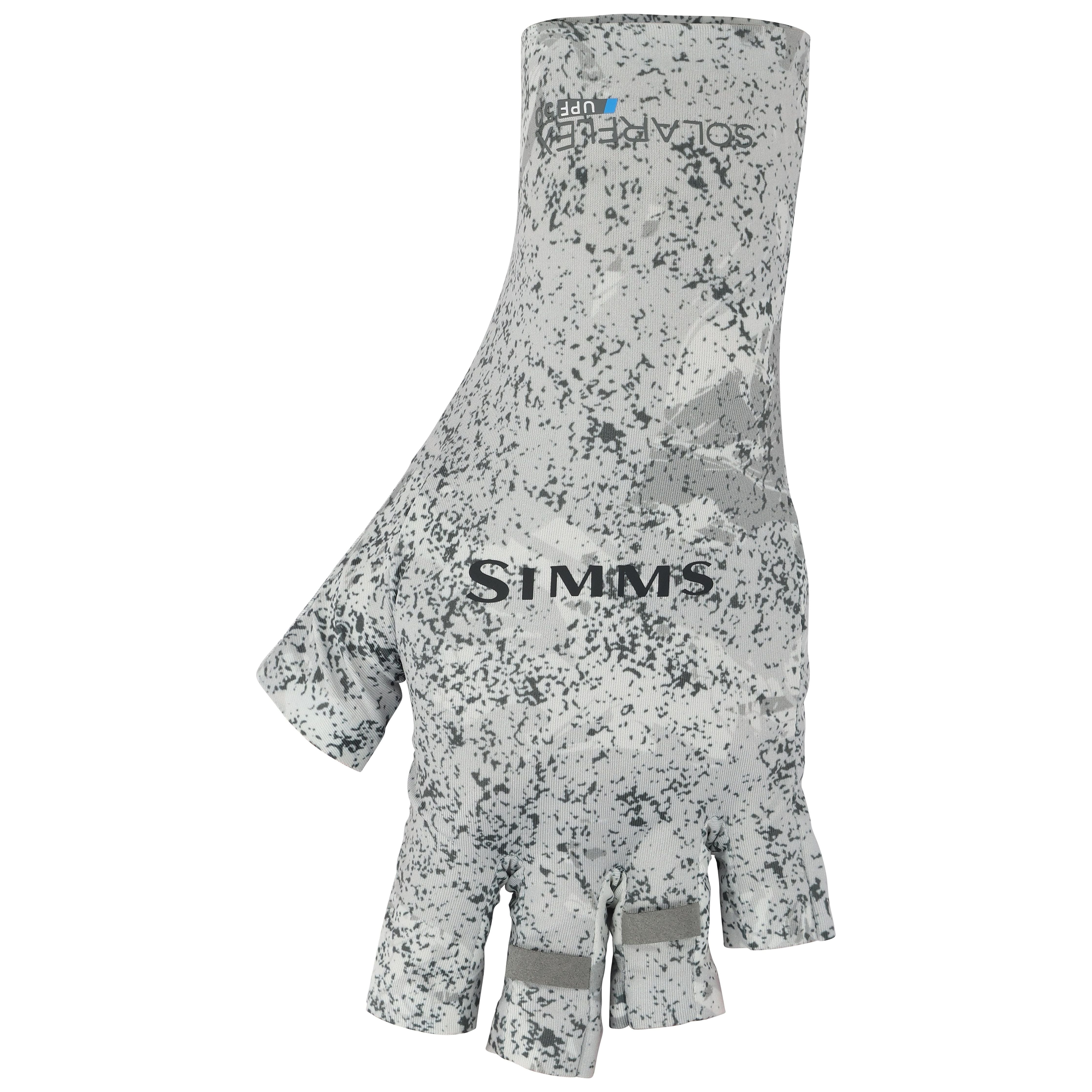 Simms SolarFlex Half-Finger SunGlove Back Eddy White Image 01