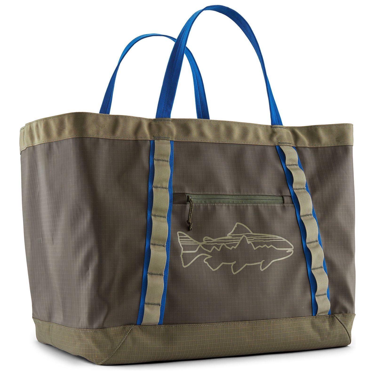 Patagonia Black Hole Gear Tote Basin Green with Fitz Trout
