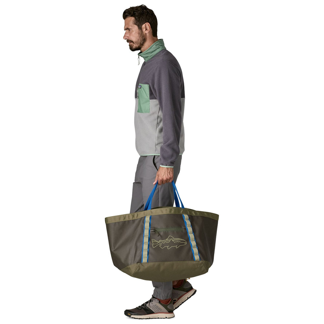 Patagonia Black Hole Gear Tote Basin Green with Fitz Trout
