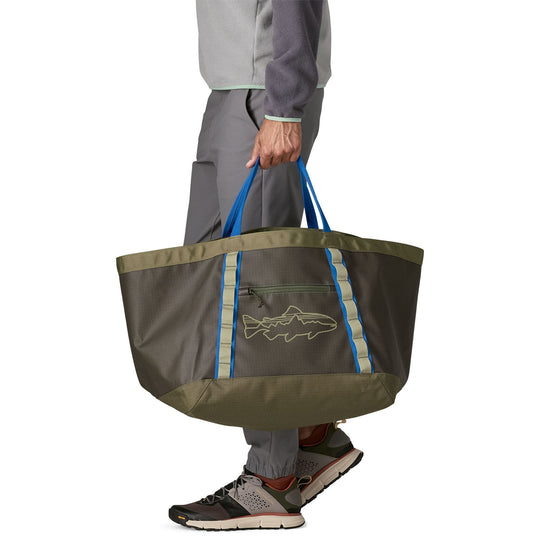 Patagonia Black Hole Gear Tote Basin Green with Fitz Trout