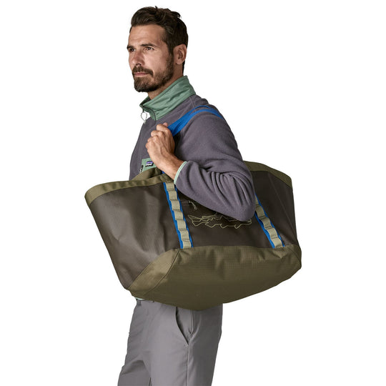 Patagonia Black Hole Gear Tote Basin Green with Fitz Trout