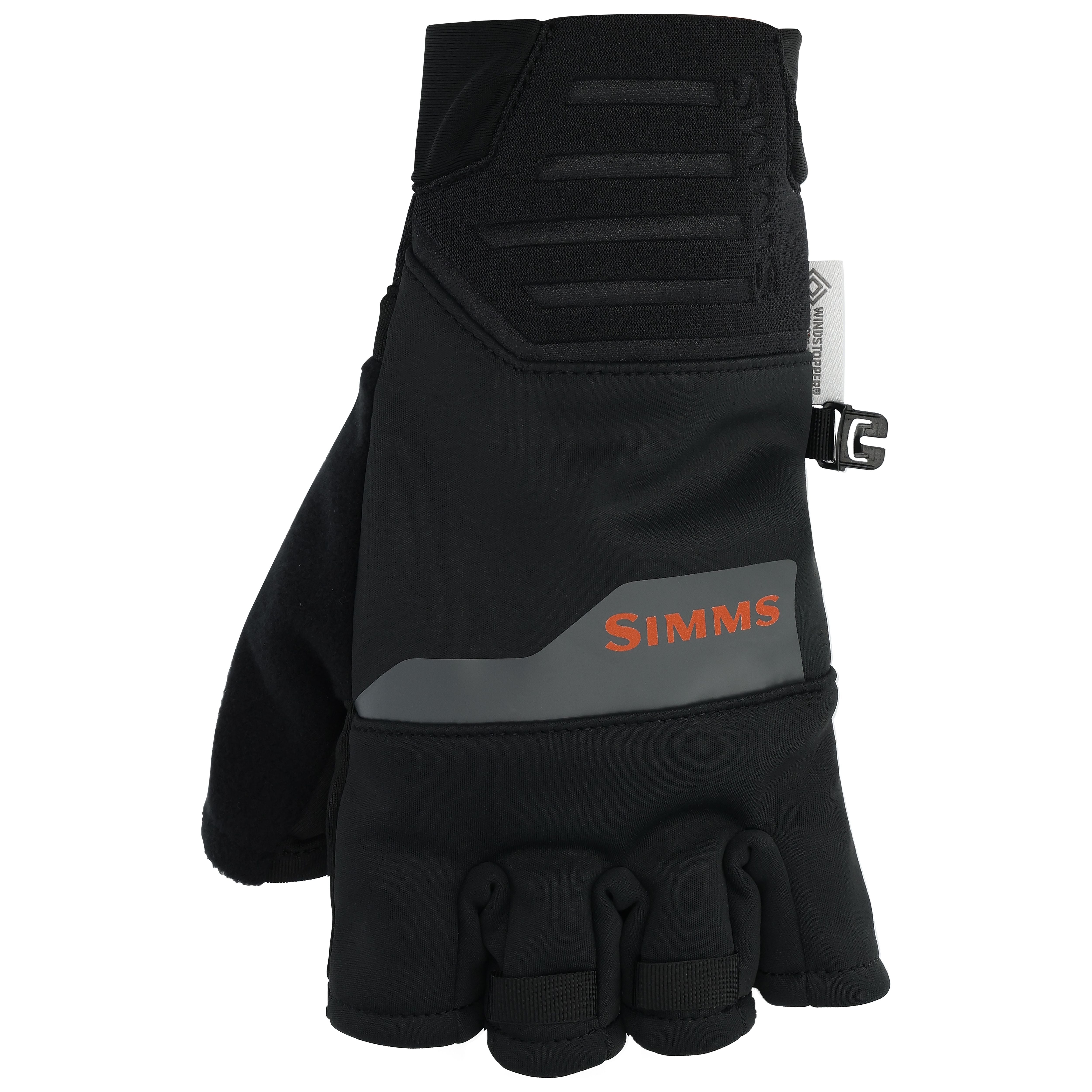 Simms WINDSTOPPER Half-Finger Glove Black Image 01