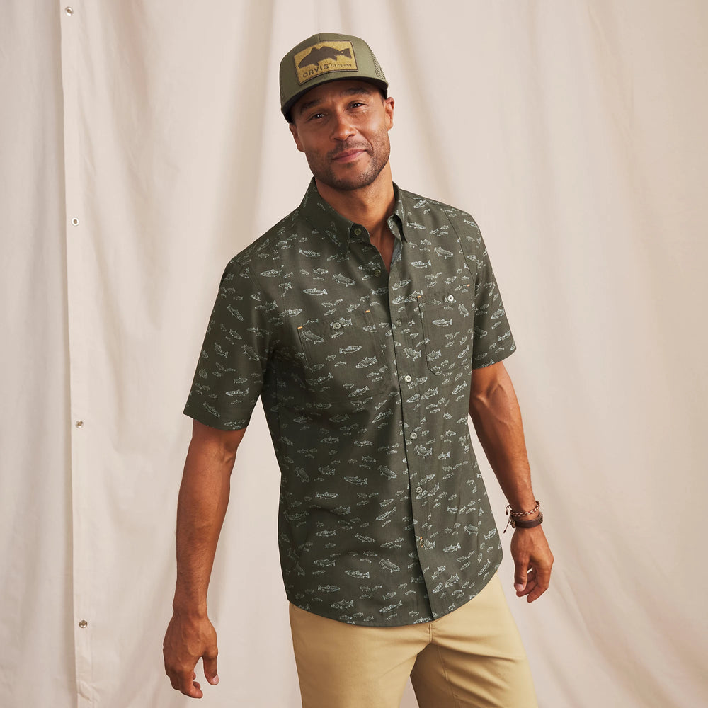 Orvis Men's Tech Chambray Short Sleeve Work Shirt