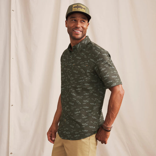Orvis Men's Tech Chambray Short Sleeve Work Shirt