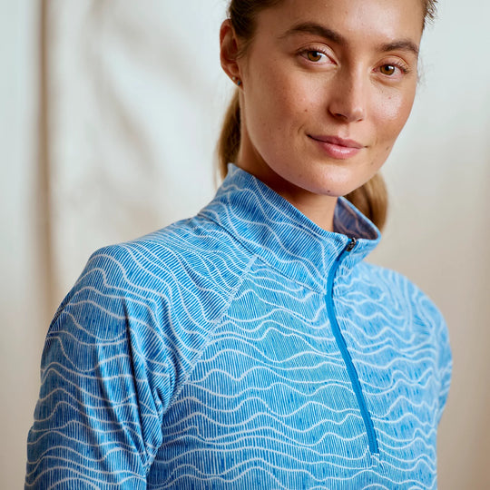 Orvis Womens Dricast Printed 1/4 Zip Shirt