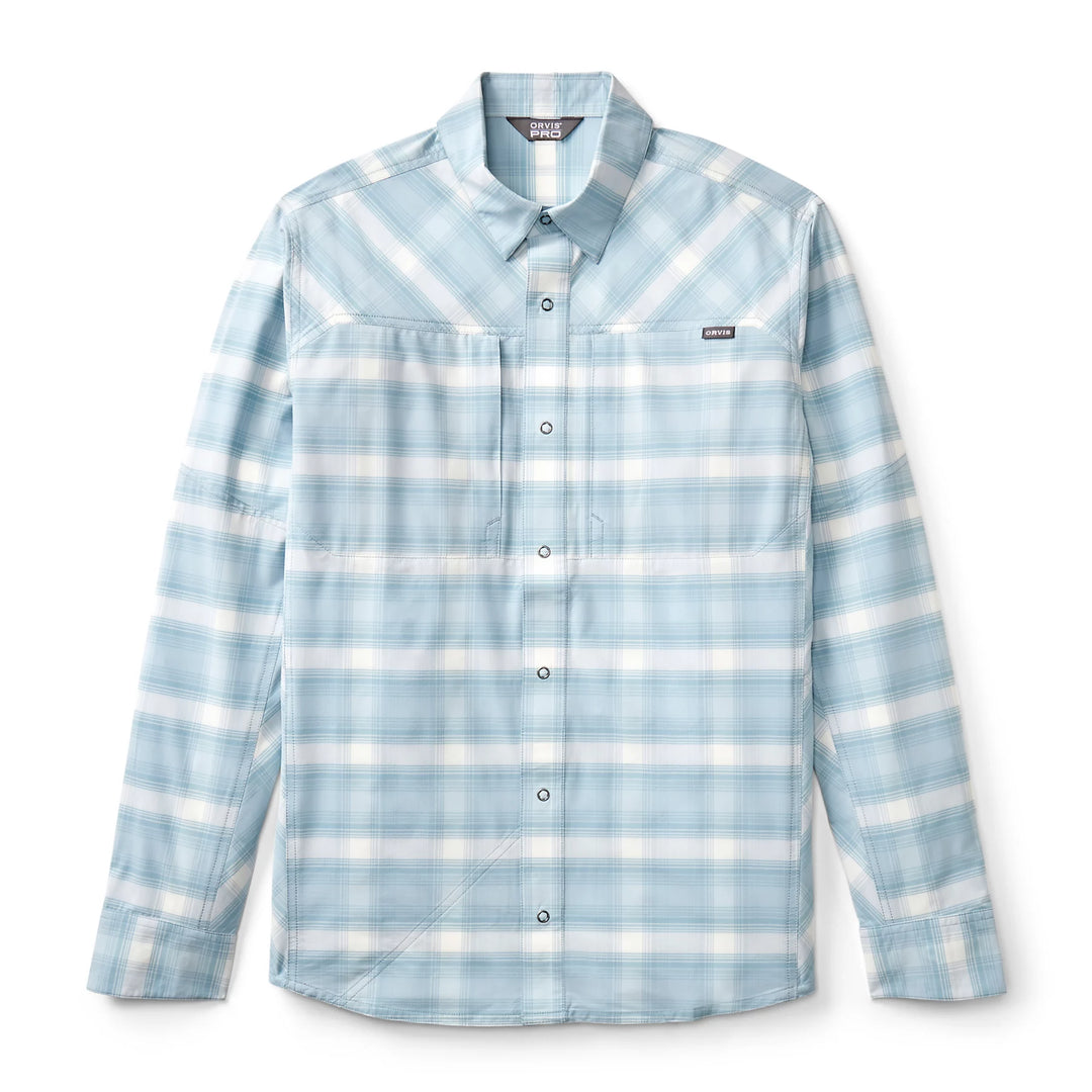 orvis dress shirts Orvis Men's Pro Stretch Long-Sleeve Shirt Blue / Pewter Blue Plaid / XX-Large