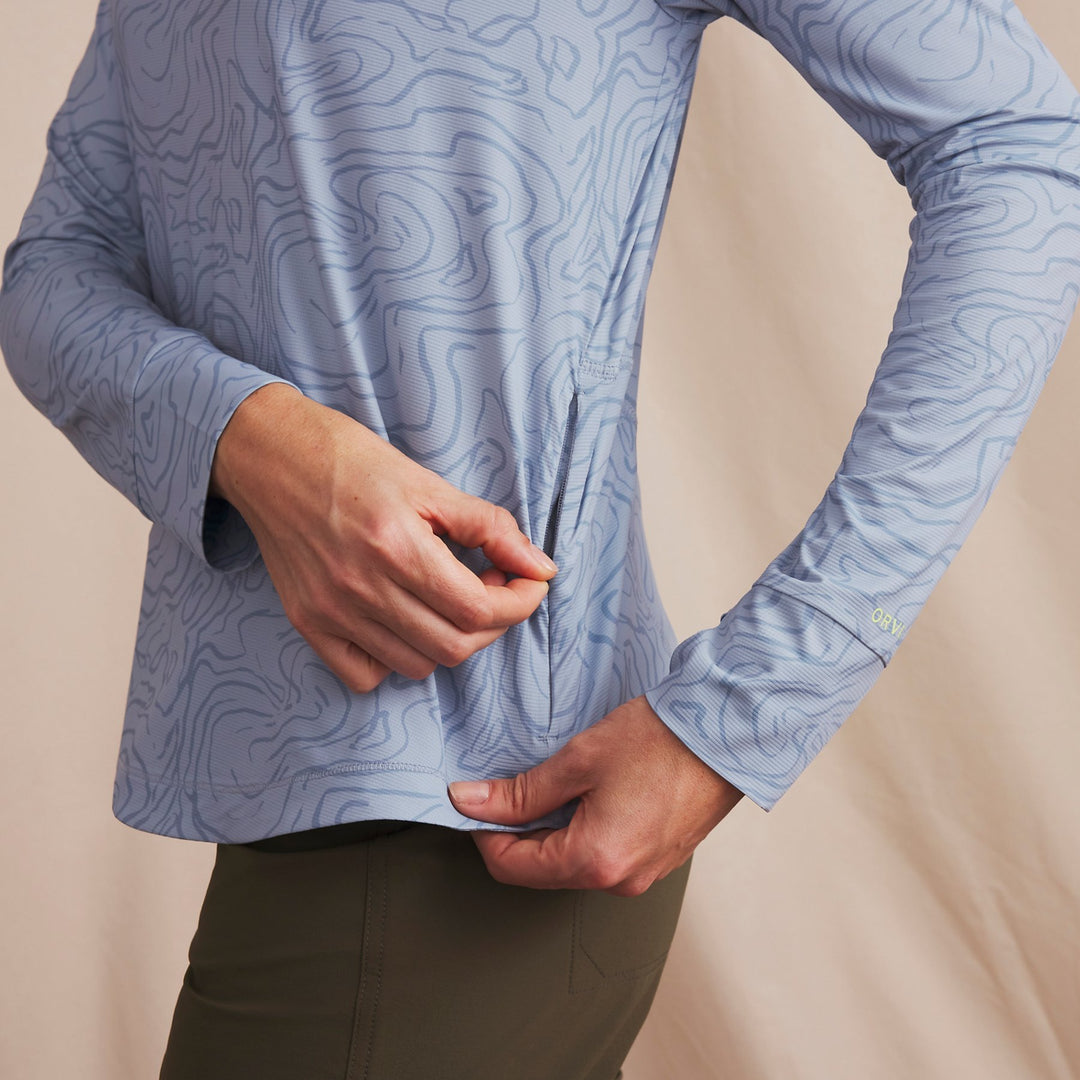 Orvis Women's Sun Defense Printed 1/4 Zip Shirt