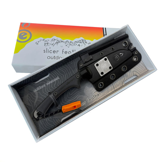Outdoor Element Slicer Feather Chef Knife w Whistle