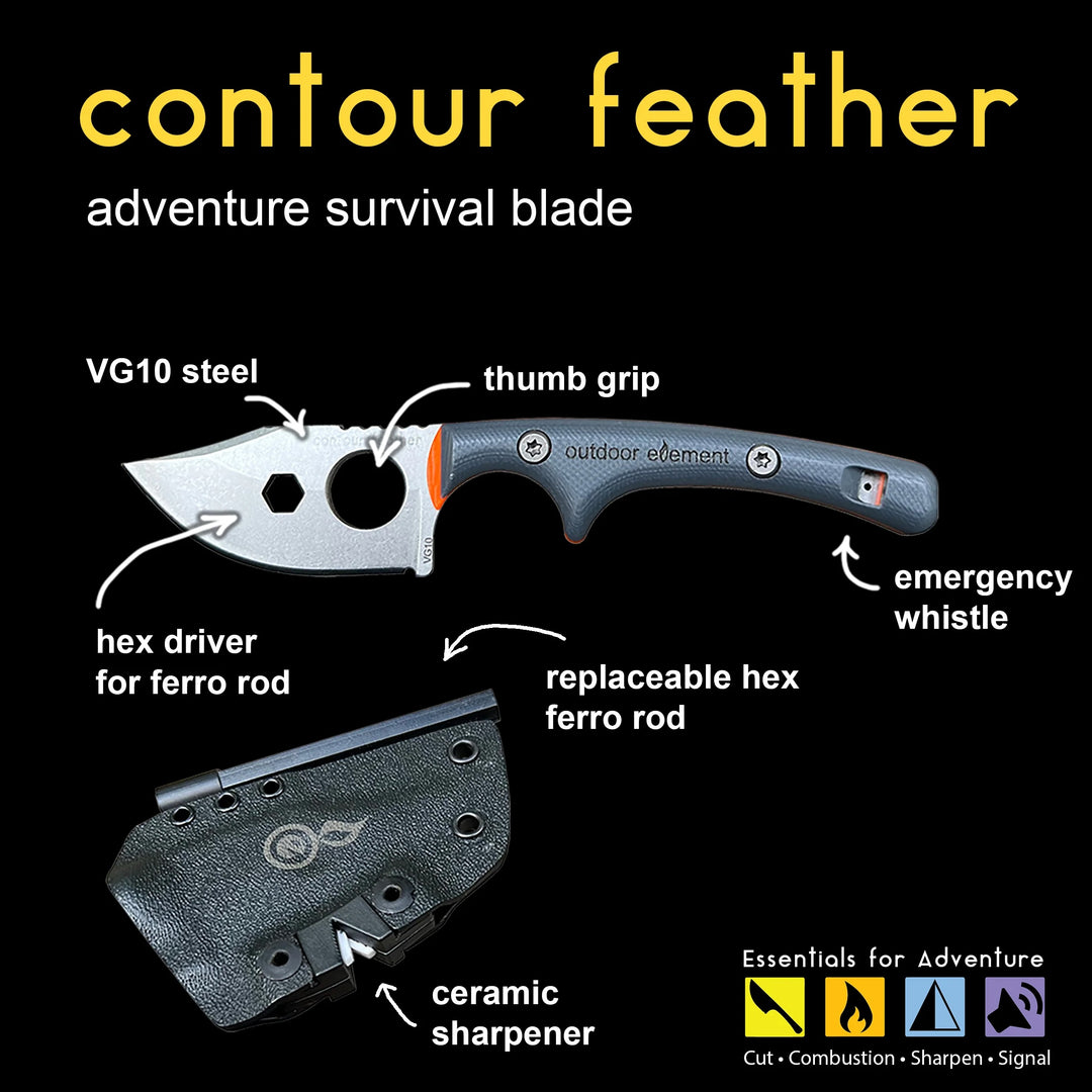 Outdoor Element Contour Feather Knife 2