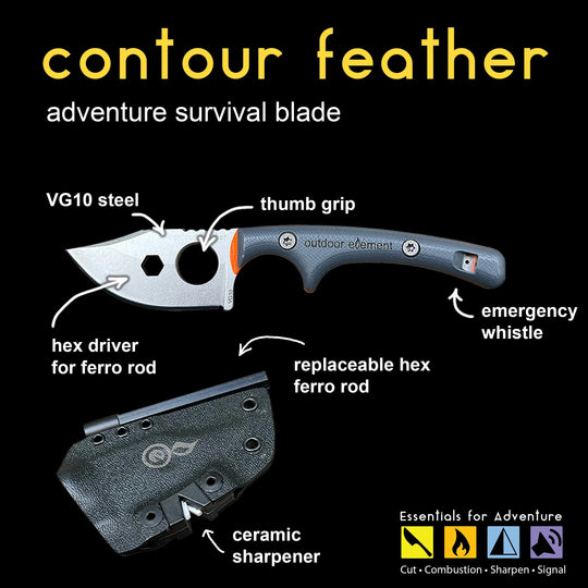 Outdoor Element Contour Feather Knife 2