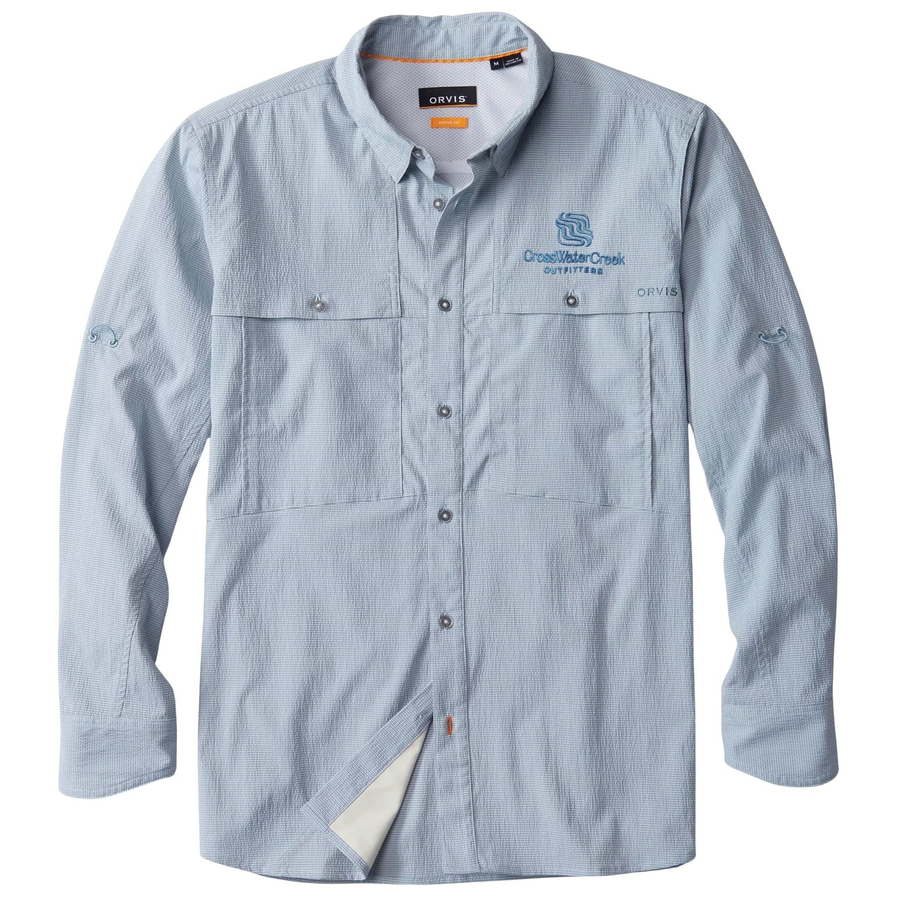 CWC Orvis Men's Open Air Caster Solid LS Shirt Mineral Blue / White / Dark Mineral Blue Image 01