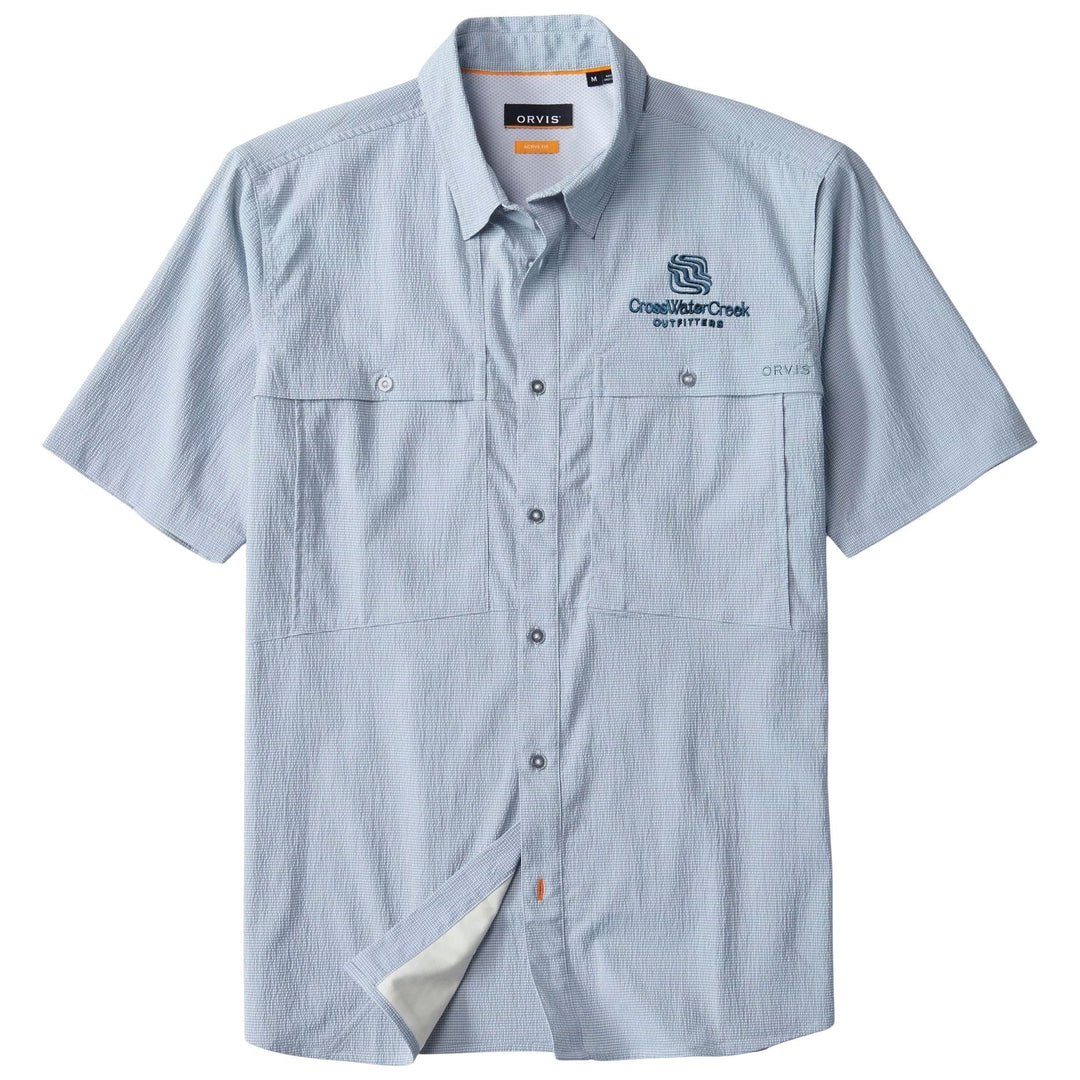 CWC Orvis Men's Open Air Caster SS Solid Shirt Mineral Blue / White / Dark Mineral Blue Image 01