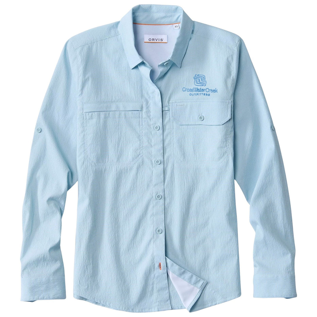 CWC Orvis Women's Open Air Caster LS Shirt Blue Mist / Snow / Light Blue Image 01