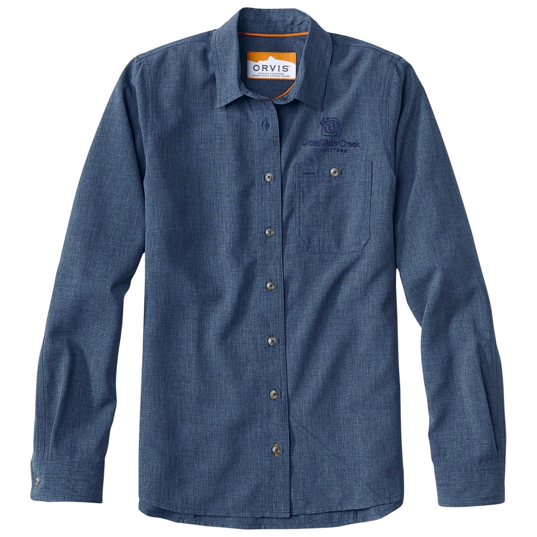 CWC Orvis Women's Tech Chambray LS Work Shirt True Navy / Navy Image 01