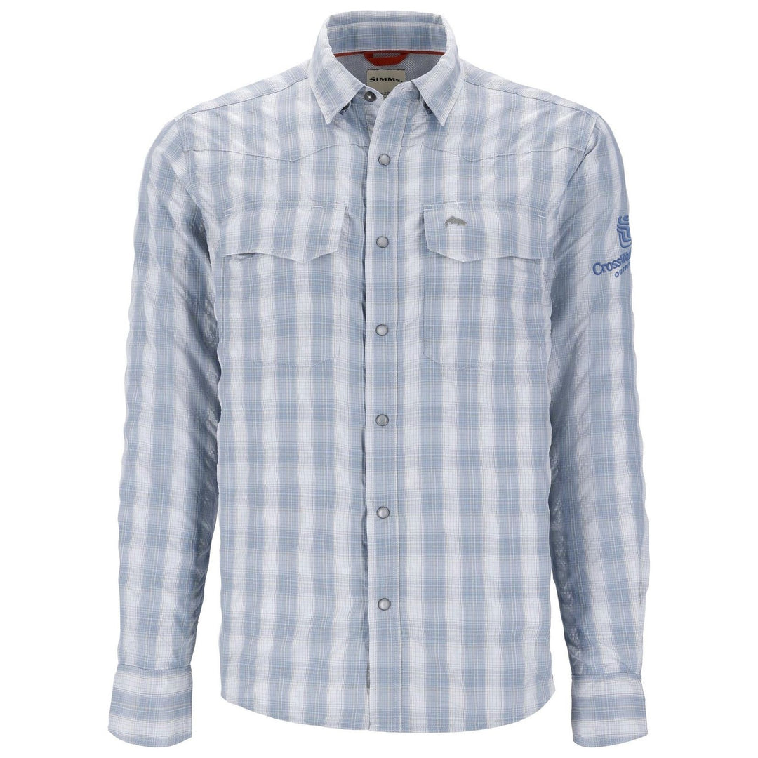 CWC Simms Embroidered Men's Big Sky LS Shirt Bimini Blue / Dark Blue Gray Image 01