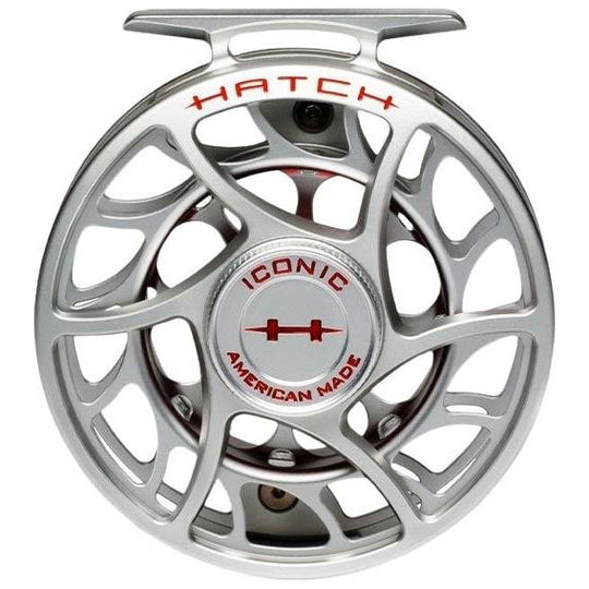 Hatch Iconic Fly Reel 5 Plus Large Large Arbor Clear / Red Image 03