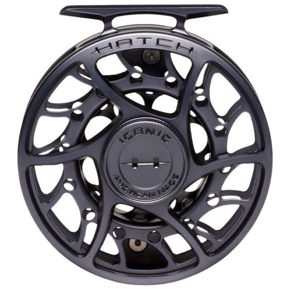 Hatch Iconic Fly Reel 5 Plus Mid Large Arbor Gray / Black Image 03