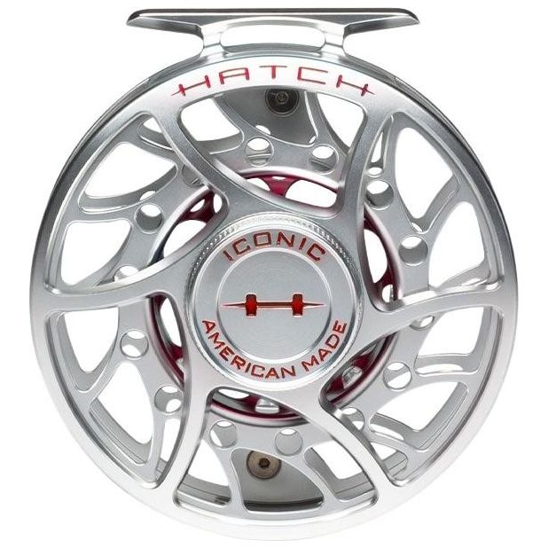 Hatch Iconic Fly Reel 7 Plus Mid Large Arbor Clear / Red Image 03