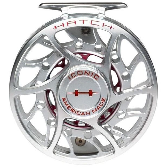 Hatch Iconic Fly Reel 7 Plus Mid Large Arbor Clear / Red Image 03