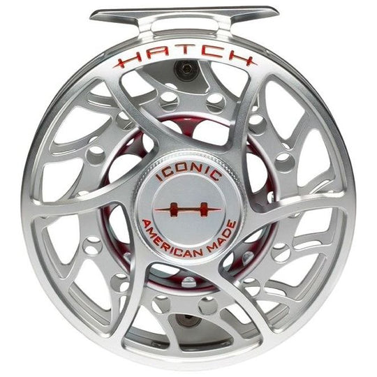Hatch Iconic Fly Reel 9 Plus Mid Large Arbor Clear / Red Image 03